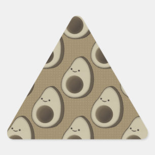 Sticker Triangulaire Motif Avocado de style vintage
