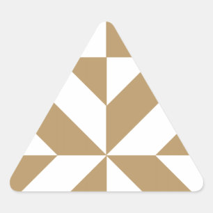 Sticker Triangulaire Motif de cube géométrique Brown