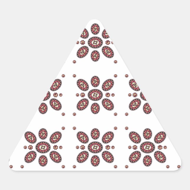 Sticker Triangulaire Motif de fleurs Mandala (Devant)