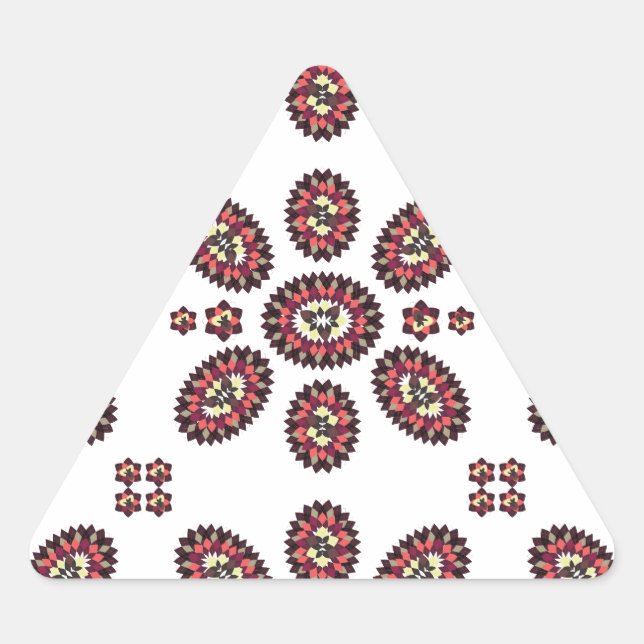 Sticker Triangulaire Motif de fleurs Mandala (Devant)