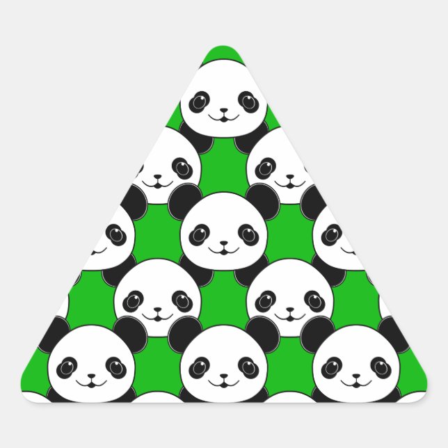 Sticker Triangulaire Motif de l'ours Kawaii Panda (Devant)