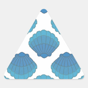Sticker Triangulaire Motif de mosaïque Blue Seashell