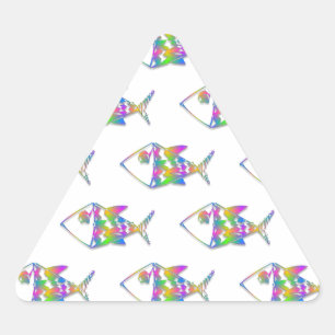 Sticker Triangulaire Motif de poisson Abstrait