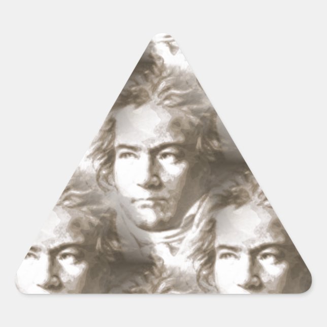Sticker Triangulaire Motif de portrait Beethoven (Devant)