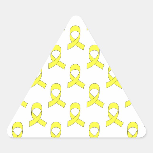Sticker Triangulaire Motif de ruban jaune (Devant)