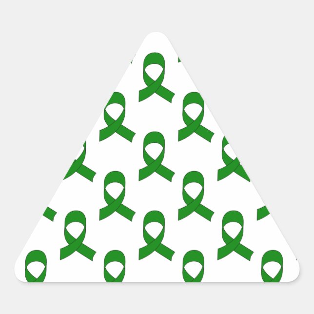 Sticker Triangulaire Motif de ruban vert (Devant)