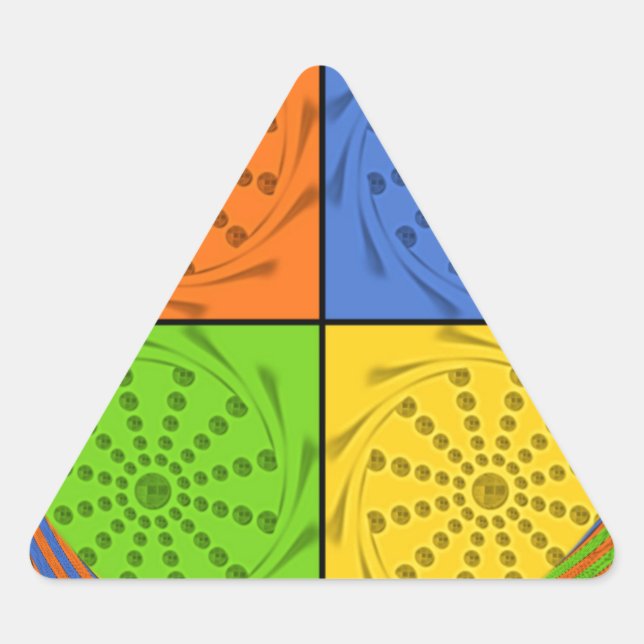 Sticker Triangulaire Motif en tissu égyptien sans couture (Devant)