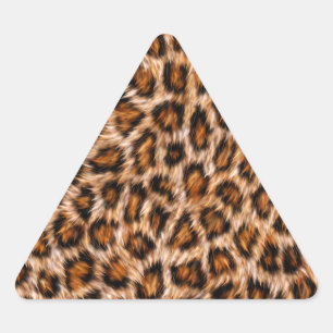 Sticker Triangulaire Motif Fourrure Marron Chat Léopard Jaguar