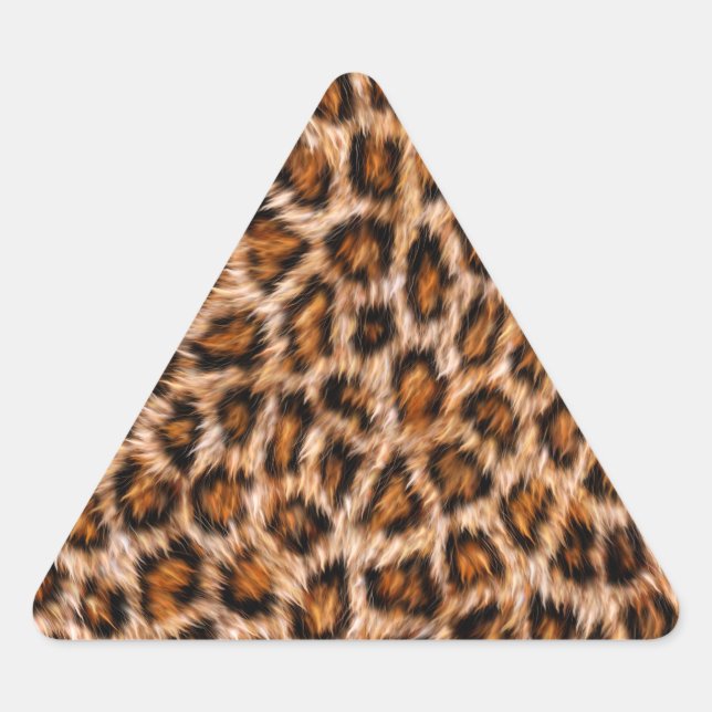Sticker Triangulaire Motif Fourrure Marron Chat Léopard Jaguar (Devant)