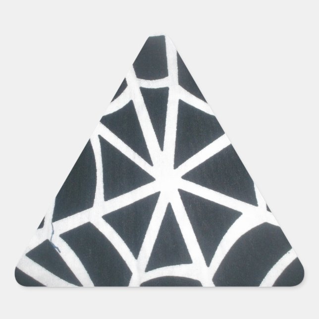Sticker Triangulaire Motif géométrique Gras noir et blanc Spider Web (Devant)