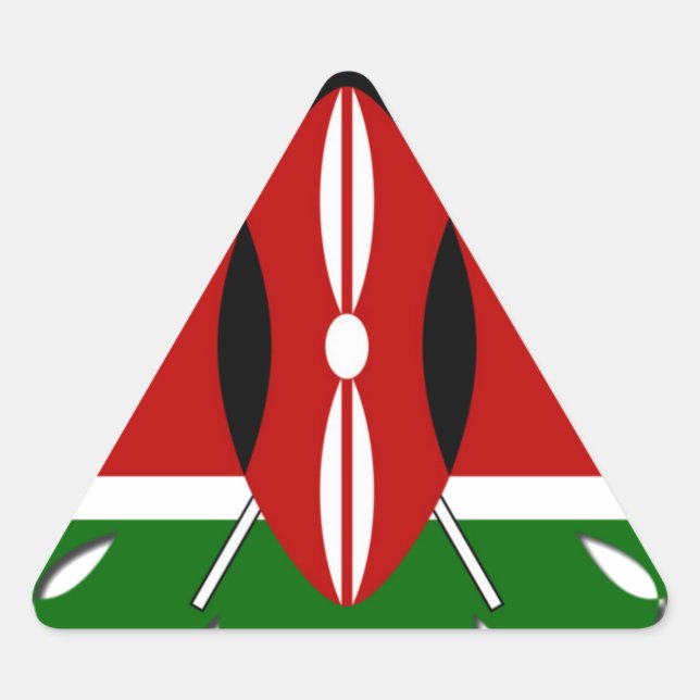 Sticker Triangulaire Motif kenyan rond : un symbole national (Devant)