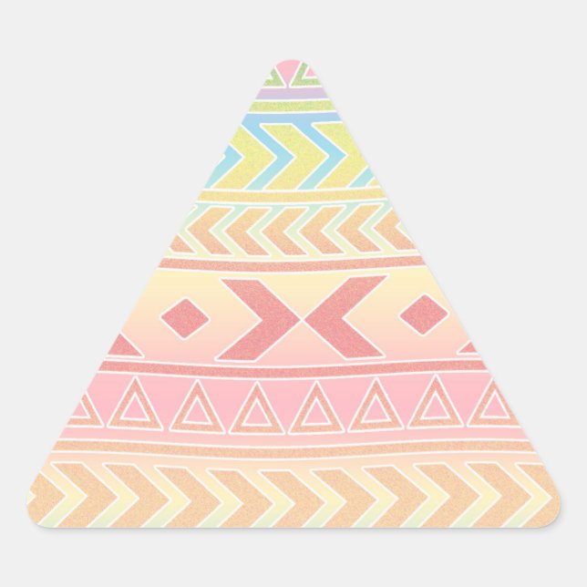 Sticker Triangulaire Motif mignon influencé par les Aztèques dans des c (Devant)