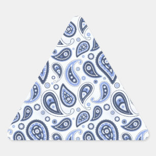 Sticker Triangulaire Motif Paisley Bleu