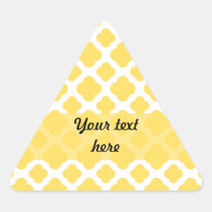 Sticker Triangulaire Motif Quatrefoil jaune citron et blanc