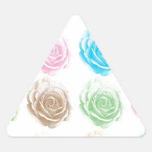 Sticker Triangulaire Motif rose coloré