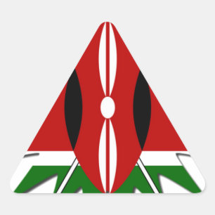 Sticker Triangulaire Motif vibrant du drapeau kenyan : une œuvre d'art