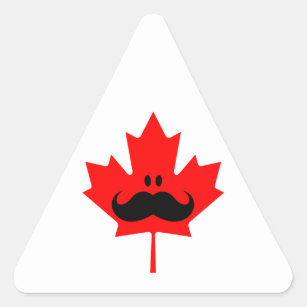 Sticker Triangulaire Moustache du Canada - une moustache sur l'érable