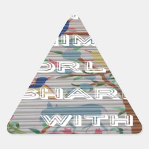 Sticker Triangulaire My Animal World : Belle conception d'arbre et d'oi