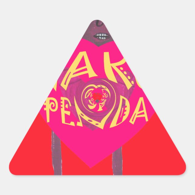 Sticker Triangulaire Nakupenda Love Art - Swahili Heart Design (Devant)