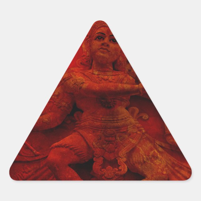 Sticker Triangulaire Nataraj Danser Shiva Wall Relief Statue Red Grung (Devant)