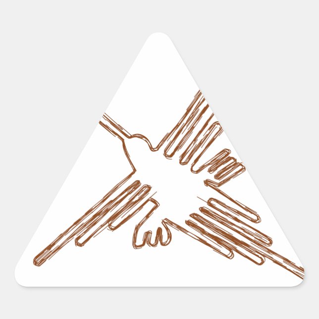 Sticker Triangulaire Nazca Lines Croquis de colibris (Devant)