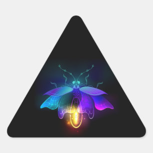 Sticker Triangulaire Neon Firefly sur noir