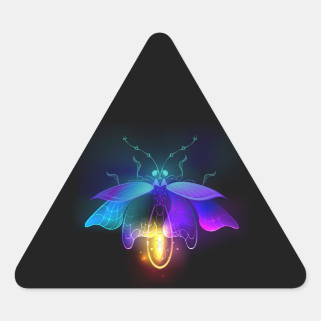Sticker Triangulaire Neon Firefly sur noir (Devant)