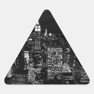Sticker Triangulaire New York City Night Skyline