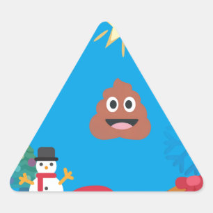 Sticker Triangulaire noël de poop émoji