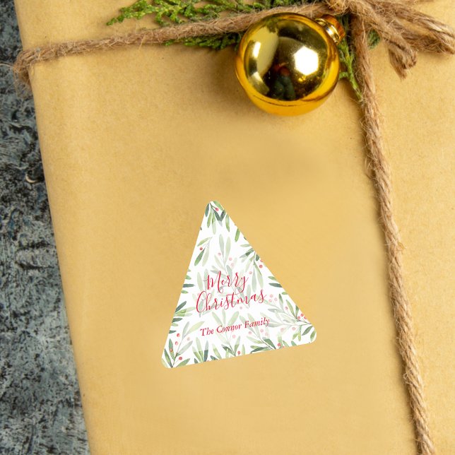 Sticker Triangulaire Noël des Fêtes de Holly et Berries (Créateur téléchargé)