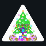 Sticker Triangulaire Noël Hanoukka Fun interconfessionnel<br><div class="desc"></div>