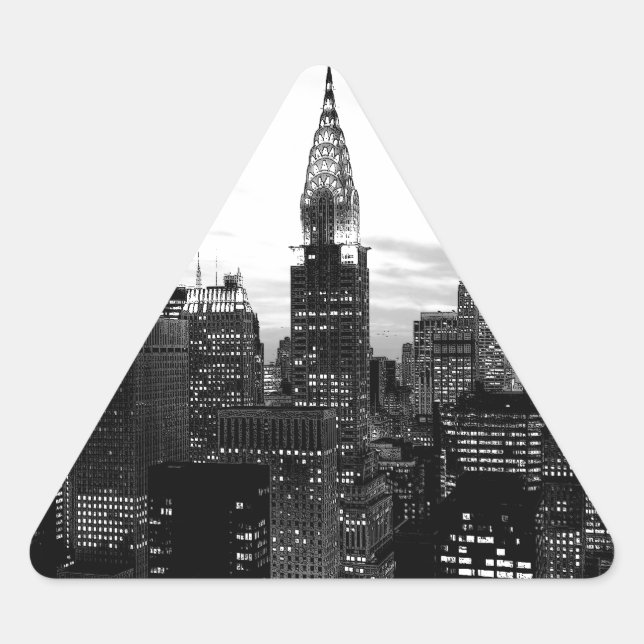 Sticker Triangulaire Noir et blanc New York (Devant)