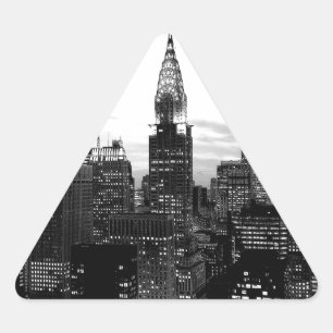 Sticker Triangulaire Noir et blanc New York