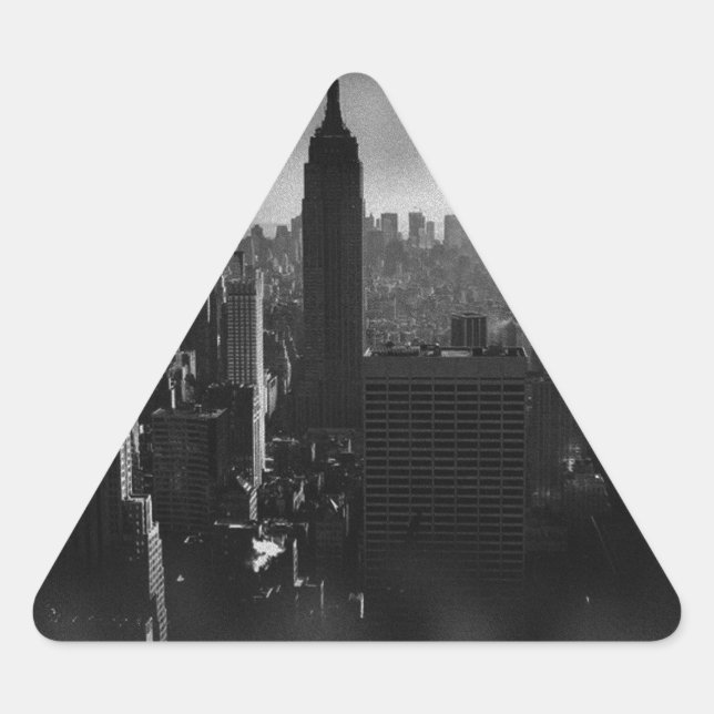 Sticker Triangulaire Noir et blanc New York City (Devant)