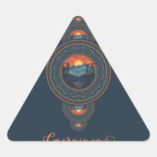 Sticker Triangulaire Nom personnalisé Vintage Wilderness Ornamental Man