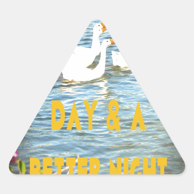 Sticker Triangulaire Nous laissons toujours nos clients heureux et sati (Devant)