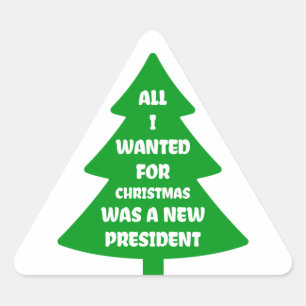 Sticker Triangulaire Nouveau président pour Noël