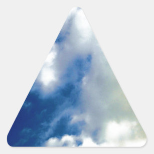 Sticker Triangulaire Nuages blancs et ciel bleu