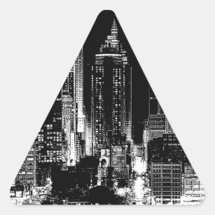 Sticker Triangulaire Nuit à New York