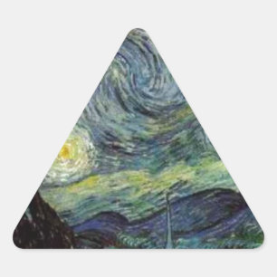 Sticker Triangulaire Nuit étoilée - van Gogh