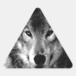 Sticker Triangulaire Oeil de loup noir et blanc