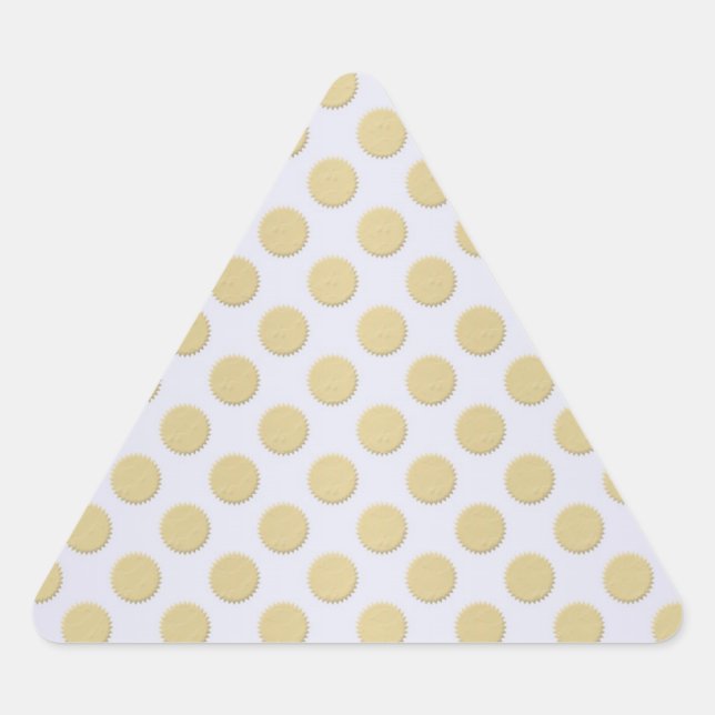 Sticker Triangulaire Or et pois blancs (Devant)