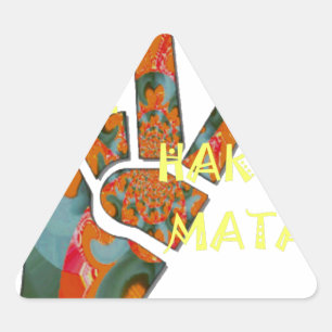 Sticker Triangulaire Paix dehors : panneau Vibes de Hakuna Matata