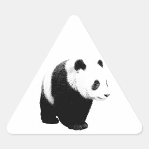 Sticker Triangulaire Panda noir et blanc