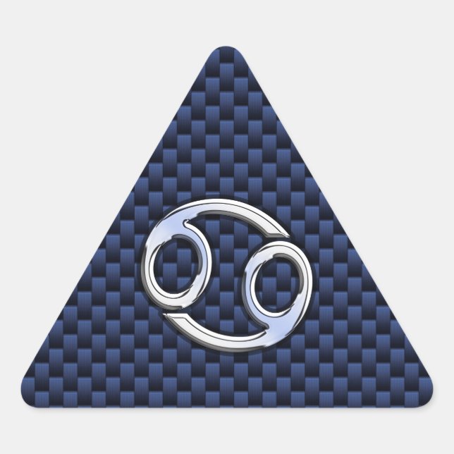 Sticker Triangulaire Panneau cancéreux Zodiac Navy Blue Carbon Fiber Pr (Devant)