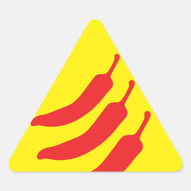 Sticker Triangulaire Panneau d'avertissement Hot Chili Pepper Three (Devant)