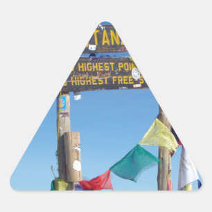Sticker Triangulaire Panneau indicateur au sommet du Kilimanjaro kenya