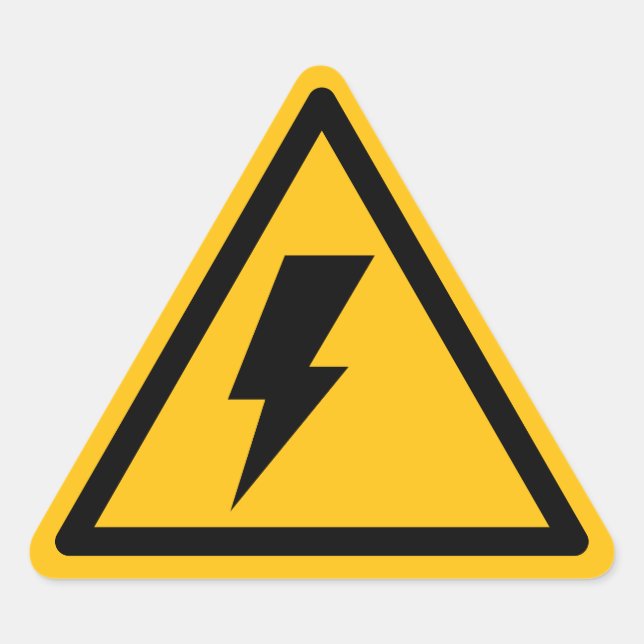 Sticker Triangulaire Panneaux d'avertissement de choc électrique (Devant)