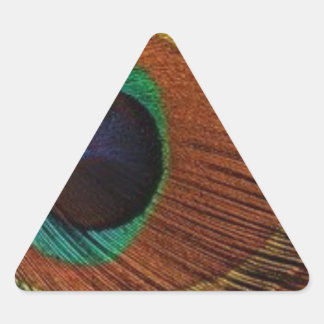Sticker Triangulaire paon-panache-1rouge et or