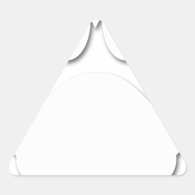 Sticker Triangulaire Papier Coupe Chien Paw Et Forme Coeur (Devant)